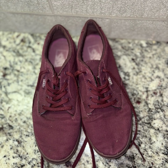 Vans Women’s Sneakers Size 9 Burgundy Canvas Lace-Up Sneakers - Picture 8 of 12